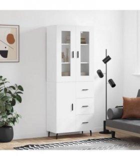 vidaXL Highboard White 69.5x34x180 cm Engineered Wood — Model: 1 door 3 drawers — V0671971886