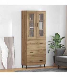 vidaXL Highboard with Drawer 2 pcs Artisan Oak Engineered Wood — Model: 3 drawers — V0671971925