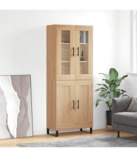 vidaXL Highboard Sonoma Oak 69.5x34x180 cm Engineered Wood — Model: 2 wood doors — V0671971942