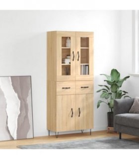 vidaXL Highboard Sonoma Oak 69.5x34x180 cm Engineered Wood — Model: 2 doors 2 drawers — V0671971980