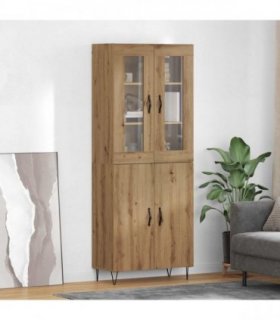 vidaXL Highboard Artisan Oak 69.5 x 34 x 180 cm Engineered Wood — Model: 2 doors — V0671971986