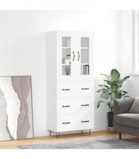 vidaXL Highboard White 69.5x34x180 cm Engineered Wood — Model: 3 drawers — V0671971990