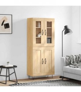 vidaXL Highboard Sonoma Oak 69.5x34x180 cm Engineered Wood — Model: 2 wood doors — V0671972008