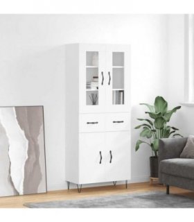 vidaXL Highboard White 69.5x34x180 cm Engineered Wood — Model: 2 doors 2 drawers — V0671972014