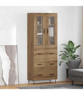 vidaXL Highboard Artisan Oak 69.5 x 34 x 90 cm Engineered Wood — Model: 3 drawers