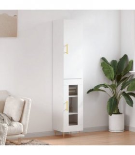 vidaXL Highboard White 34.5x34x180 cm Engineered Wood — Model: 1 glass door