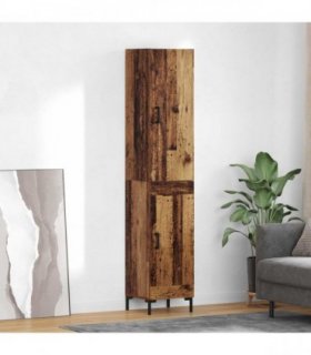 vidaXL Highboard Old Wood 69.5 x 34 x 180 cm Engineered Wood — Model: 1 wood door