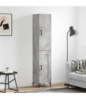 vidaXL Highboard Concrete Grey 34.5x34x180 cm Engineered Wood — Model: 1 wood door