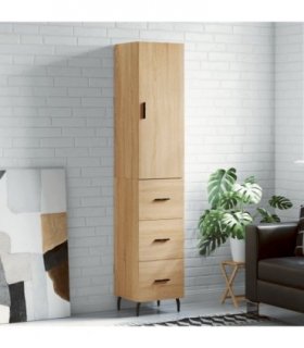 vidaXL Highboard Sonoma Oak 34.5x34x180 cm Engineered Wood — Model: 3 drawers — V0671972136