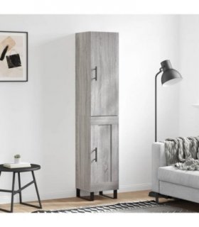 vidaXL Highboard Grey Sonoma 34.5x34x180 cm Engineered Wood — Model: 1 wood door
