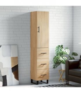 vidaXL Highboard Sonoma Oak 34.5x34x180 cm Engineered Wood — Model: 3 drawers — V0671972173