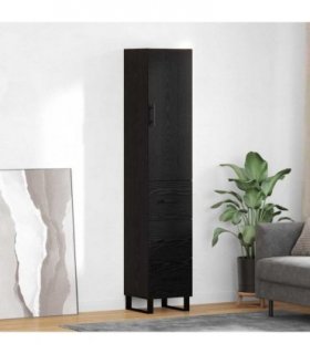 vidaXL Highboard Black Oak 34.5 x 34 x 180 cm Engineered Wood — Model: 3 drawers — V0671972179