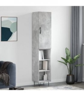 vidaXL Highboard Concrete Grey 34.5x34x180 cm Engineered Wood — Model: 3 shelves — V0671972185