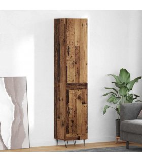 vidaXL Highboard Old Wood 34.5 x 34 x 90 cm Engineered Wood — Model: 1 wood door