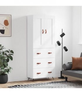 vidaXL Highboard White 69.5x34x180 cm Engineered Wood — Model: 3 drawers — V0671972349