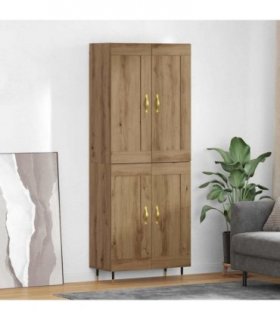 vidaXL Highboard Artisan Oak 69.5 x 34 x 90 cm Engineered Wood — Model: 2 wood doors — V0671972355