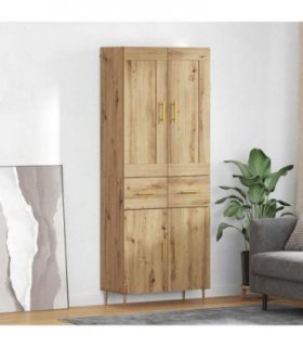 vidaXL Highboard Artisan Oak 69.5 x 34 x 180 cm Engineered Wood — Model: 2 doors 2 drawers — V0671972378