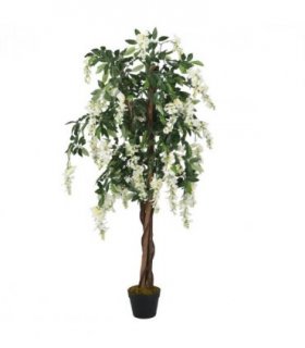 vidaXL Artificial Wisteria Tree 1260 Leaves 180 cm Green and White