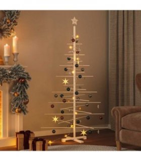 vidaXL Wooden Christmas Tree for Decoration 180 cm Solid Wood Pine — Colour: natural (unfinished)