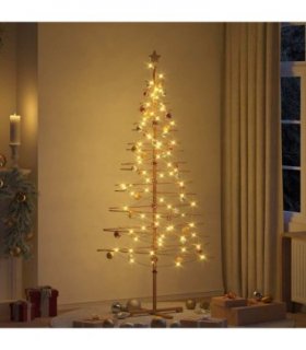 vidaXL Wooden Christmas Tree with Stand Brown 210 cm Bamboo