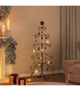 vidaXL Metal Christmas Tree for Decoration Black 150 cm