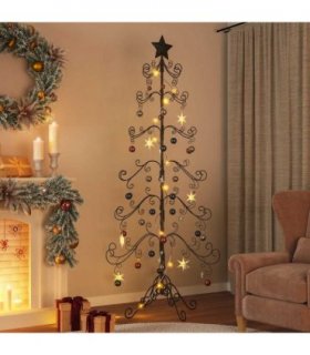 vidaXL Metal Christmas Tree for Decoration Black 215 cm