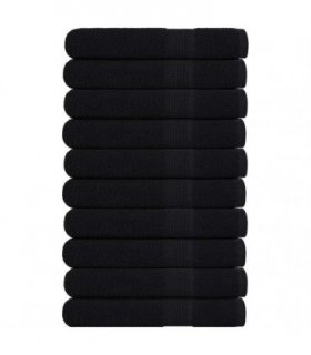 vidaXL Sauna Towels "FROGN" 10 pcs Black 80x200 cm 360 gsm — Size: 80 x 200 cm