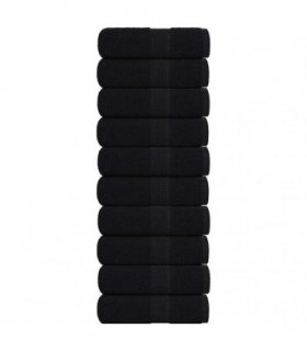 vidaXL Wash Towels "FROGN" 10 pcs Black 30x30 cm 360 gsm — Size: 30 x 30 cm