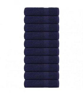 vidaXL Shower Towels 10 pcs "FROGN" Navy Blue 70x140 cm 100% Cotton — Size: 70 x 140 cm