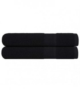 vidaXL Towels "FROGN" 2 pcs Black 100x200 cm 360 gsm — Size: 100 x 200 cm