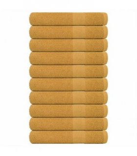 vidaXL Towels "FROGN" 10 pcs Gold 100x200 cm 360 gsm — Size: 100 x 200 cm