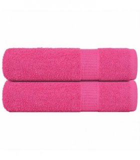 vidaXL Shower Towels "FROGN" 2 pcs Pink 70x140 cm 360 gsm — Size: 70 x 140 cm