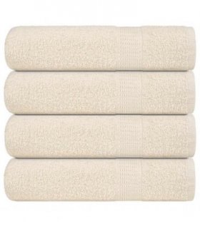 vidaXL Hand Towels "FROGN" 4 pcs Cream 50x100 cm 360 gsm — Size: 50 x 100 cm