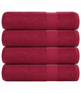 vidaXL Shower Towels "FROGN" 4 pcs Bordeaux 70x140 cm 360 gsm — Size: 70 x 140 cm
