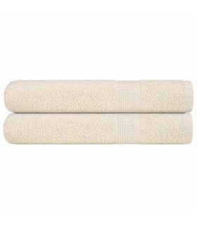 vidaXL Towels "FROGN" 2 pcs Cream 100x200 cm 360 gsm — Size: 100 x 200 cm