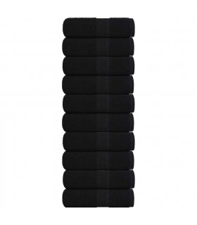 vidaXL Guest Towels "FROGN" 10 pcs Black 30x50 cm 360 gsm — Size: 30 x 50 cm