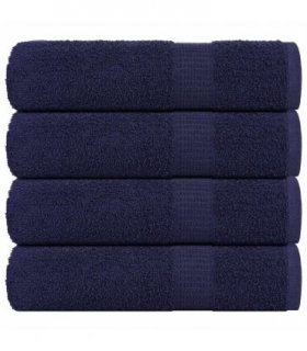 vidaXL Shower Towels "FROGN" 4 pcs Navy Blue 70x140 cm 360 gsm — Size: 70 x 140 cm