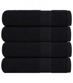 vidaXL Shower Towels "FROGN" 4 pcs Black 70x140 cm 360 gsm — Size: 70 x 140 cm