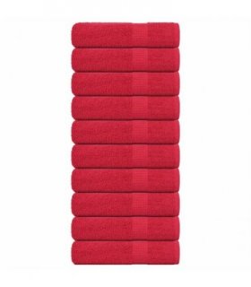 vidaXL Bath Towels "FROGN" 10 pcs Red 100x150 cm 360 gsm — Size: 100 x 150 cm