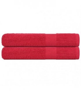 vidaXL Sauna Towels "FROGN" 2 pcs Red 80x200 cm 360 gsm — Size: 80 x 200 cm