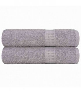 vidaXL Shower Towels "FROGN" 2 pcs Grey 70x140 cm 360 gsm — Size: 70 x 140 cm
