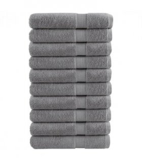 vidaXL Premium Towels "SOLUND" 10 pcs Grey 100x200 cm 600 gsm — Size: 100 x 200 cm