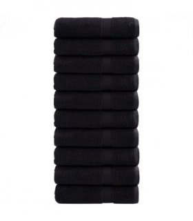 vidaXL Premium Shower Towels SOLUND 10 pcs Black 70x140 cm 600 gsm — Size: 70 x 140 cm