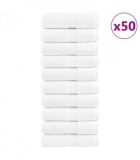vidaXL Premium Wash Towels "SOLUND" 50 pcs White 30x30 cm 600 gsm — Size: 30 x 30 cm