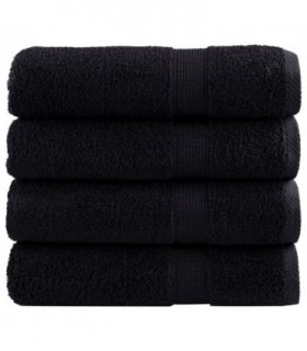 vidaXL Premium Shower Towels SOLUND 4 pcs Black 70x140 cm 600 gsm — Size: 70 x 140 cm