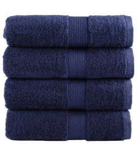 vidaXL Premium Wash Towels "SOLUND" 4 pcs Navy Blue 30x30 cm 600 gsm — Size: 30 x 30 cm