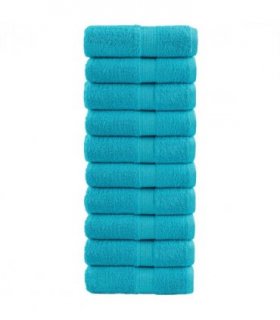 vidaXL Premium Guest Towels SOLUND 10 pcs Turquoise 30x50 cm 600 gsm — Size: 30 x 50 cm