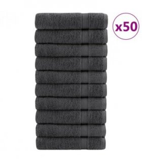 vidaXL Premium Hand Towels "SOLUND" 50 pcs Anthracite 50x100 cm 600 gsm — Size: 50 x 100 cm