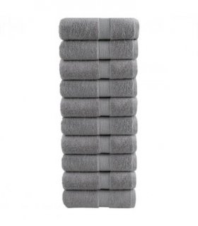 vidaXL Premium Wash Towels "SOLUND" 10 pcs Grey 30x30 cm 600 gsm — Size: 30 x 30 cm