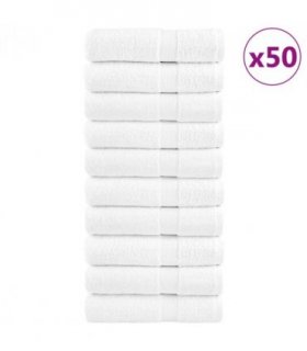 vidaXL Premium Hand Towels "SOLUND" 50 pcs White 50x100 cm 600 gsm — Size: 50 x 100 cm